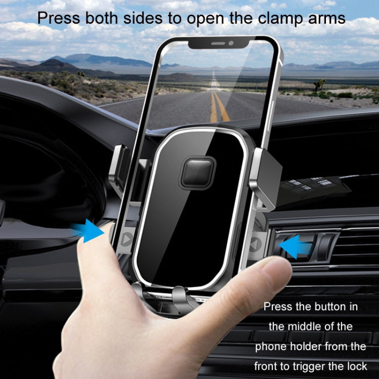 Car Air Outlet Hook Firmly Navigation Mobile Phone Holder(Mirror Black) - In Car by buy2fix | Online Shopping UK | buy2fix