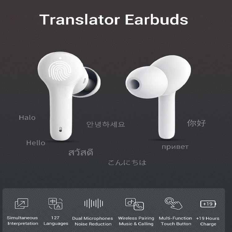 M6 Multi-country Mutual Translation Smart Bluetooth Translation Earphone Supports 127 Languages (Black) -  by buy2fix | Online Shopping UK | buy2fix