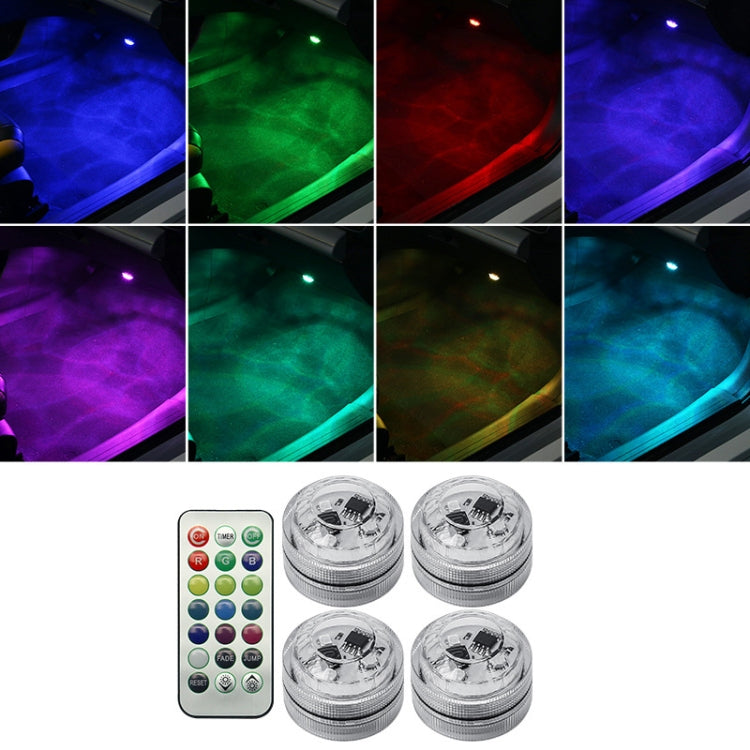 Car Modification Wireless Colorful Remote Control Atmosphere Light, Specification: 4 Lights +1 RC - In Car by buy2fix | Online Shopping UK | buy2fix