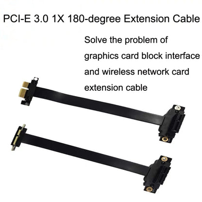 PCI-E 3.0 1X 180-degree Graphics Card Wireless Network Card Adapter Block Extension Cable, Length: 30cm -  by buy2fix | Online Shopping UK | buy2fix