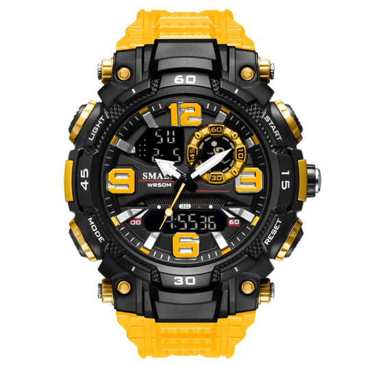 SMAEL 1921 Men Dual Movement Sports Watch Multifunctional Time Night Light Alarm Student Wrist Watch(Orange) - LED Digital Watches by SMAEL | Online Shopping UK | buy2fix