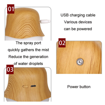 Desktop USB Humidifier Wood Grain Air Aromatherapy Night Light(Dark Color) - Air Purifiers & Parts by buy2fix | Online Shopping UK | buy2fix