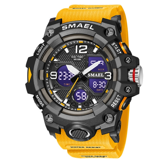 SMAEL 8008 Outdoor Sports Multifunctional Waterproof Luminous Men Watch(Orange) - LED Digital Watches by SMAEL | Online Shopping UK | buy2fix