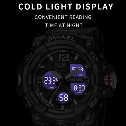 SMAEL 8008 Outdoor Sports Multifunctional Waterproof Luminous Men Watch(Deep Blue) - LED Digital Watches by SMAEL | Online Shopping UK | buy2fix