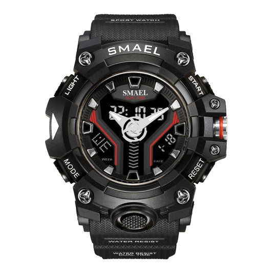 SMAEL 8075 Multi-function Waterproof Night Light Outdoor Watch(Black Silver) - Sport Watches by SMAEL | Online Shopping UK | buy2fix