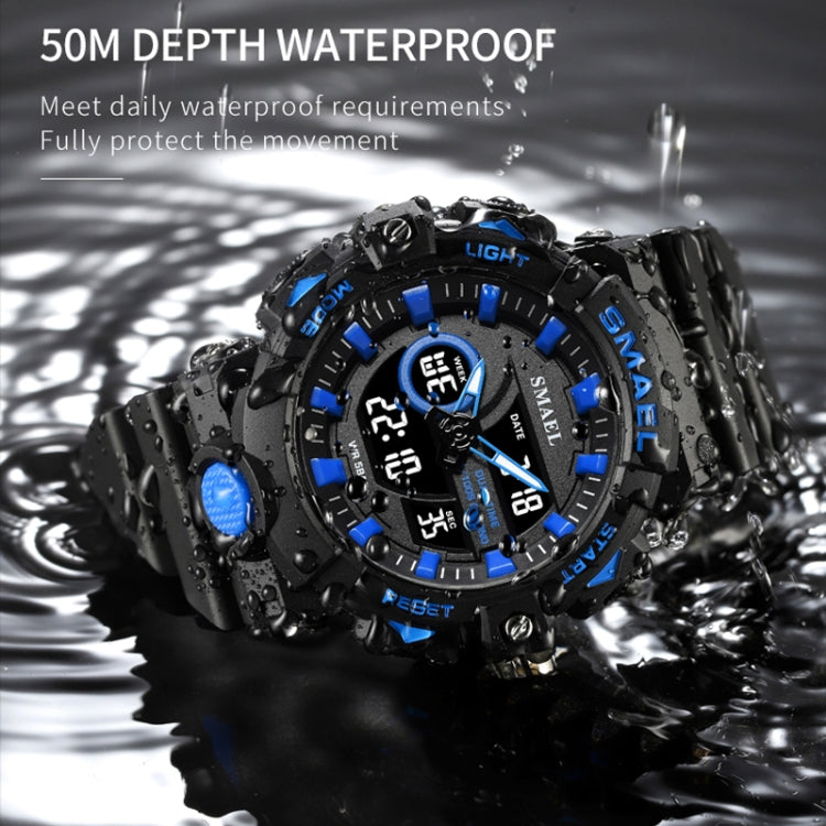 SMAEL 8081 Multifunctional Waterproof Luminous Numeric Digital Dual Display Outdoor Sports Watch(Gray Orange) - LED Digital Watches by SMAEL | Online Shopping UK | buy2fix