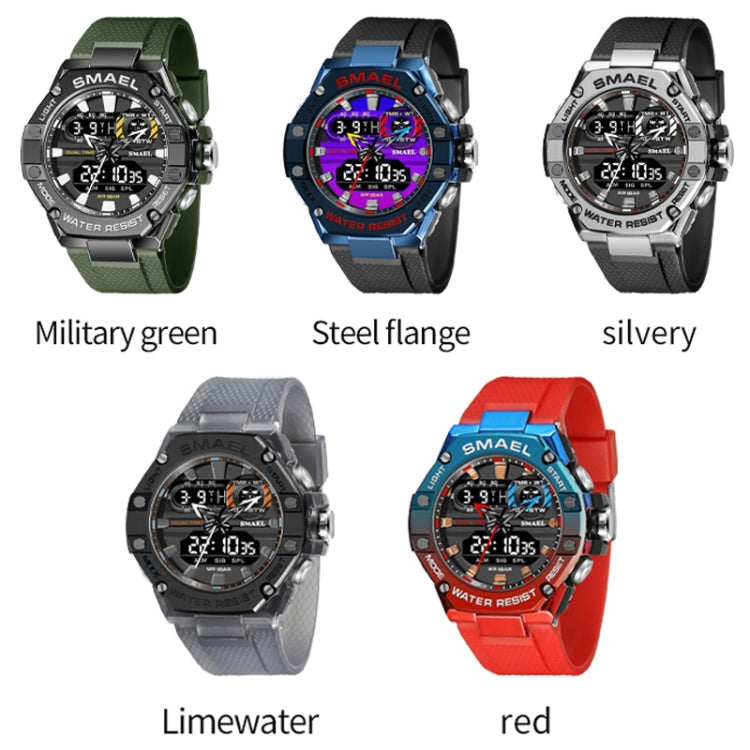 SMAEL 8066 Outdoor Electronic Sports Watch Alloy Colorful Multifunctional Men Watch(Gray) - Sport Watches by SMAEL | Online Shopping UK | buy2fix