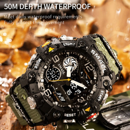 SMAEL 8055 Large Dial Sports Outdoor Waterproof Luminous Multifunctional Electronic Watch(Black White) - Sport Watches by SMAEL | Online Shopping UK | buy2fix