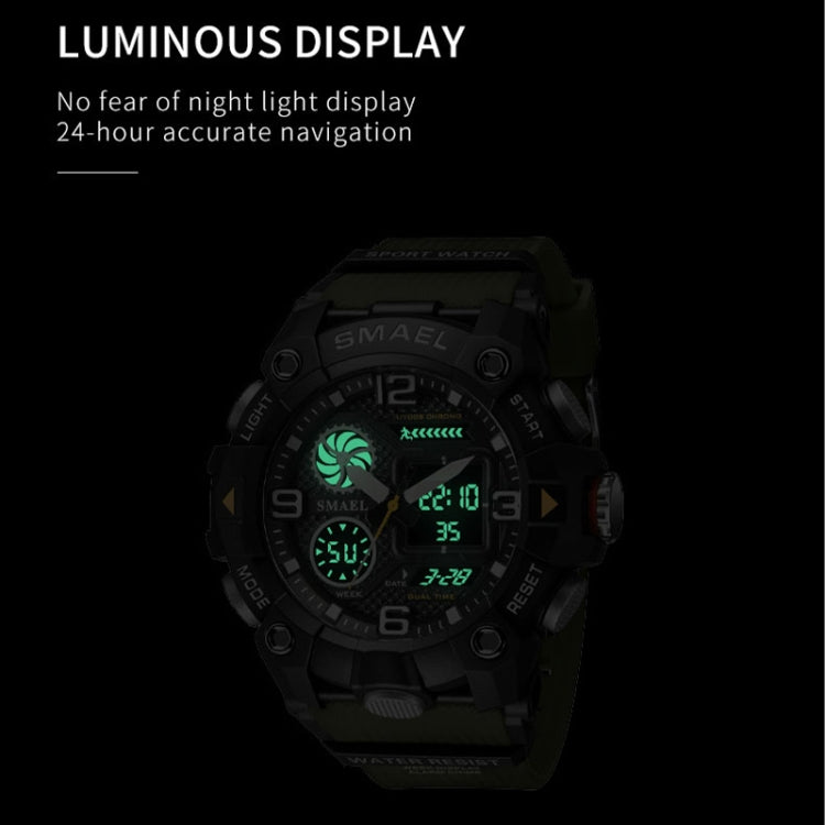 SMAEL 8055 Large Dial Sports Outdoor Waterproof Luminous Multifunctional Electronic Watch(Black White) - Sport Watches by SMAEL | Online Shopping UK | buy2fix