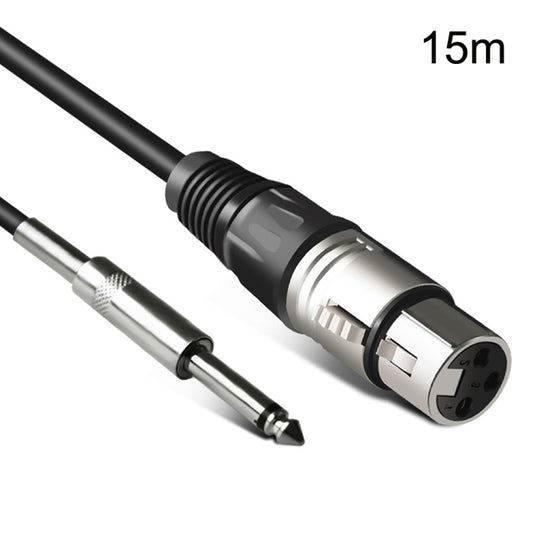 6.35mm Caron Female To XLR 2pin Balance Microphone Audio Cable Mixer Line, Size: 15m - Microphone Audio Cable & Connector by buy2fix | Online Shopping UK | buy2fix