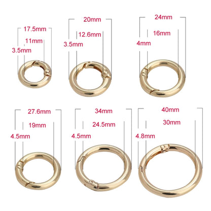 20pcs Zinc Alloy Spring Ring Metal Open Bag Webbing Keychain, Specification: 6 Points Silver - In Car by buy2fix | Online Shopping UK | buy2fix