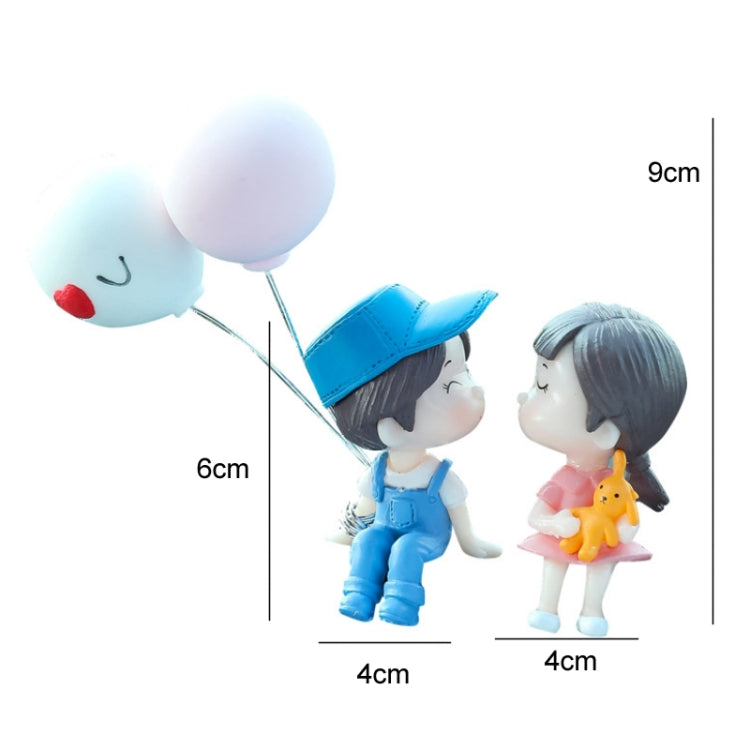 2pcs Car Ornament Ornament Lovely Kissing Couple Doll, Color: Blue - In Car by buy2fix | Online Shopping UK | buy2fix