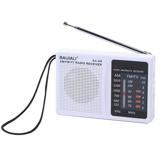 BAIJIALI BJL228 Retro Portable Two Band FM AM Radio Built-in Speaker(White) - Consumer Electronics by BAIJIALI | Online Shopping UK | buy2fix