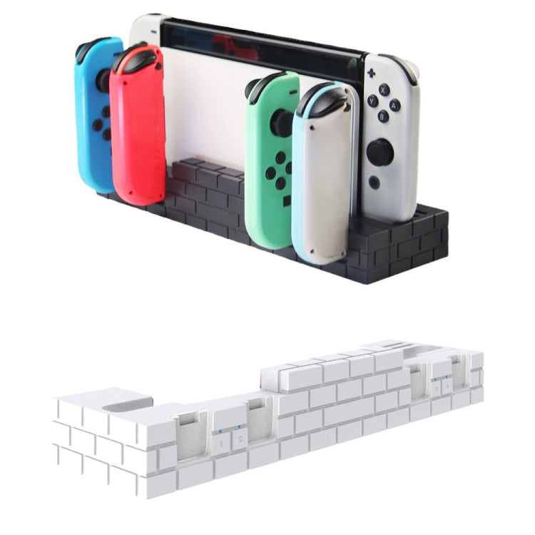 For Nintendo Switch / Switch OLED SW488 Power Bracket Game Card Storage Stand Handle Charging Seat(White) - Holder by buy2fix | Online Shopping UK | buy2fix