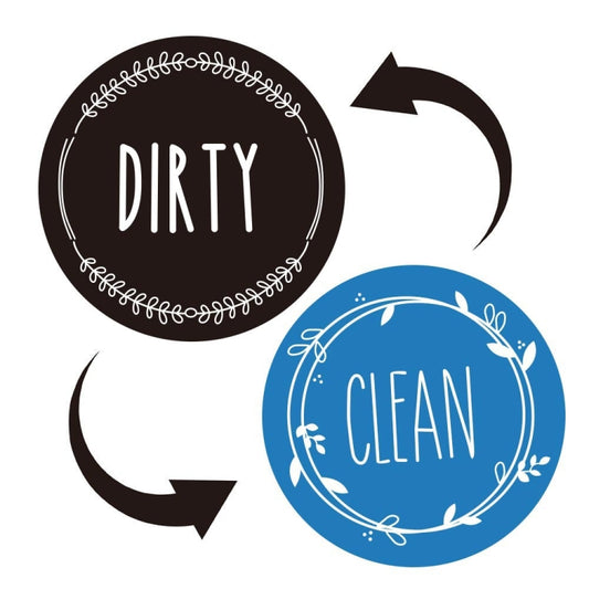 Dishwasher Round Magnet Clean Dirty Sign Double-Sided Dishwasher Magnet Cover(Black Blue) - Dish Washers & Accessories by buy2fix | Online Shopping UK | buy2fix
