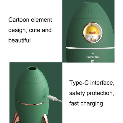 ICARER FAMILY V9 Small USB Plug-in Rocket Shape Jellyfish Fog Circle Night Light Humidifier(Dark Green) - Air Purifiers & Accessories by ICARER FAMILY | Online Shopping UK | buy2fix