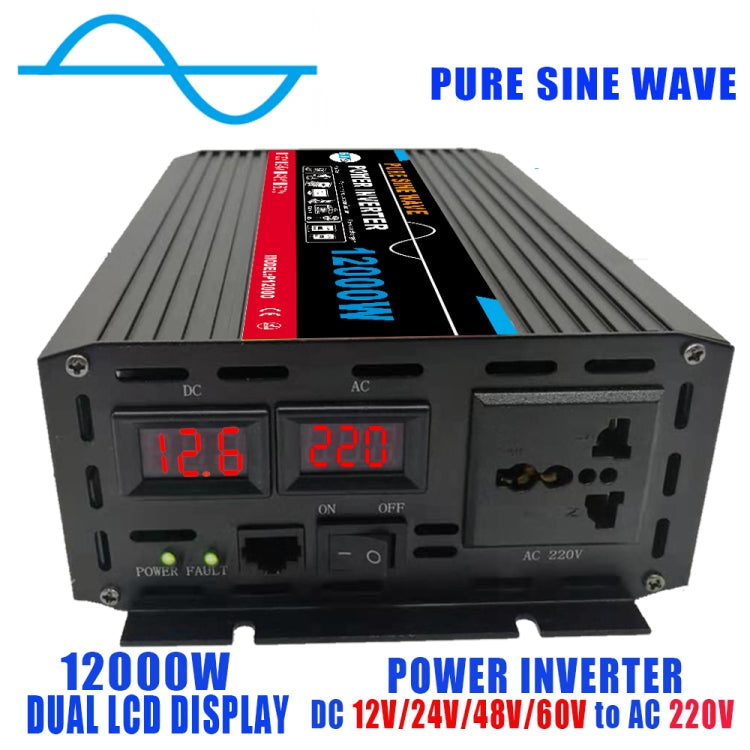 12000W 24V to 220V High Power Car Pure Sine Wave Inverter Power Converter - Pure Sine Wave by buy2fix | Online Shopping UK | buy2fix