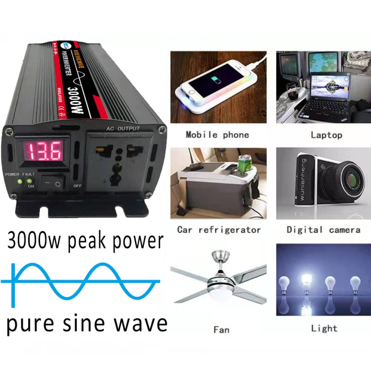 12000W 12V to 220V High Power Car Pure Sine Wave Inverter Power Converter - Pure Sine Wave by buy2fix | Online Shopping UK | buy2fix
