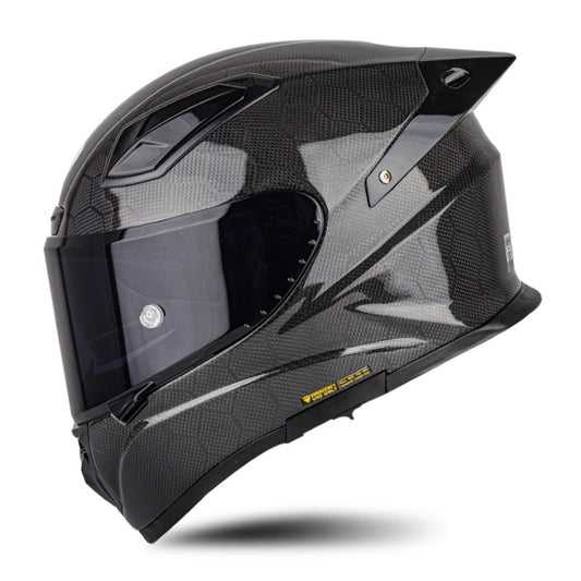 SOMAN Four Seasons Full Cover Motorcycle Helmet, Size: XXL(Snake Carbon Fiber Black) - Helmets by SOMAN | Online Shopping UK | buy2fix