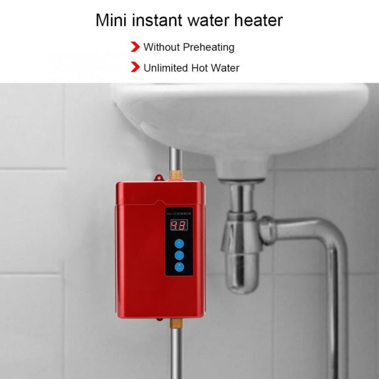 UK Plug 3000W  Electric Water Heater With Remote Control Adjustable Temperate(Red) - Water Heaters & Parts by buy2fix | Online Shopping UK | buy2fix