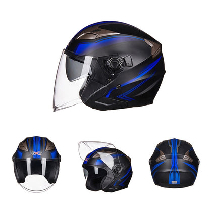 GXT 708 Electric Vehicle Dual Lens Helmet Four Seasons Safety Helmet, Size: M(Matt Black Gray) - Helmets by GXT | Online Shopping UK | buy2fix