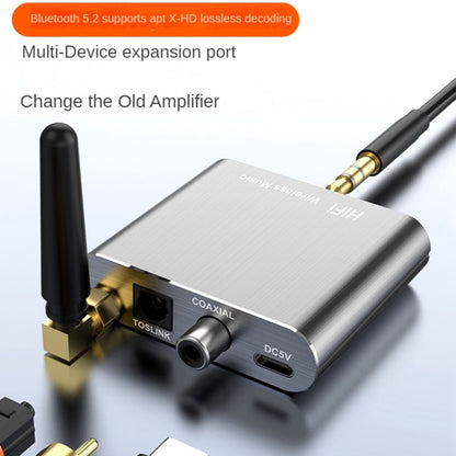 Bluetooth 5.2 Audio Receiver 3.5MM AUX Coaxial Fiber APTX HD Bluetooth Adapter - Audio Receiver Transmitter by buy2fix | Online Shopping UK | buy2fix