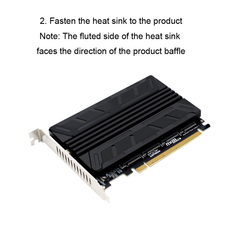 NVMe M.2 MKEY SSD RAID Array Motherboard PCIE Split Card Heatsink - Add-on Cards by buy2fix | Online Shopping UK | buy2fix