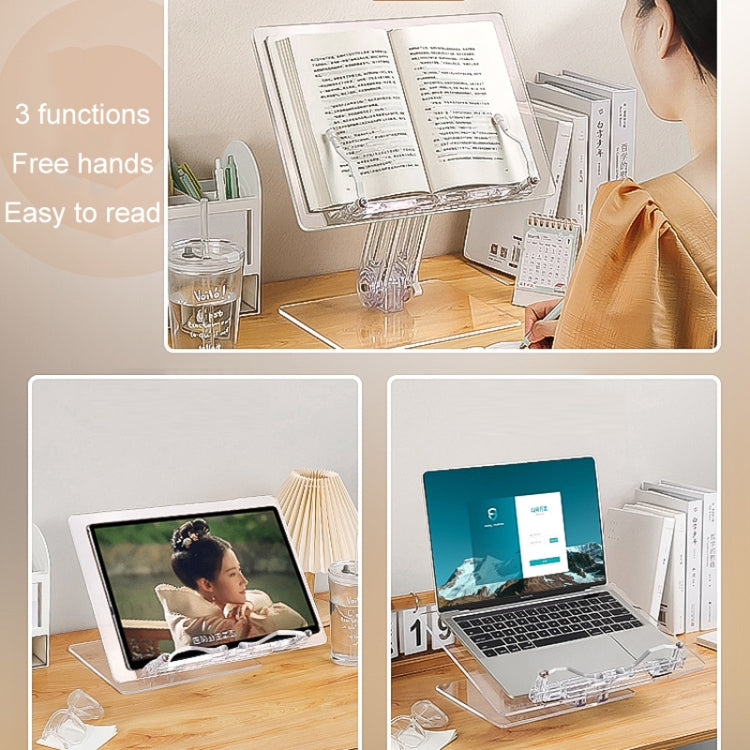 Student Desktop Reading Rack Transparent Acrylic Tablet Stand, Style: B Model - Desktop Holder by buy2fix | Online Shopping UK | buy2fix