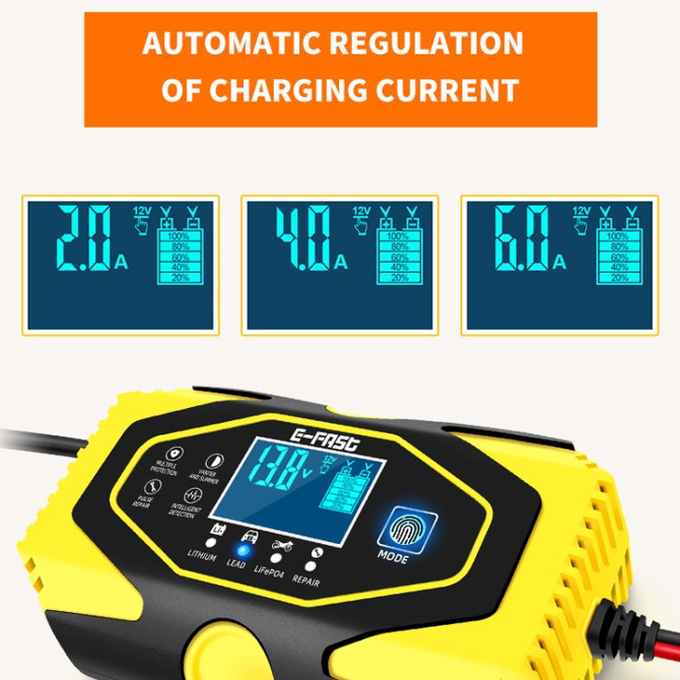 E-FAST Car Battery Charging LED Current Voltage Power Display Charger(EU Plug) - Power Bank by E-FAST | Online Shopping UK | buy2fix