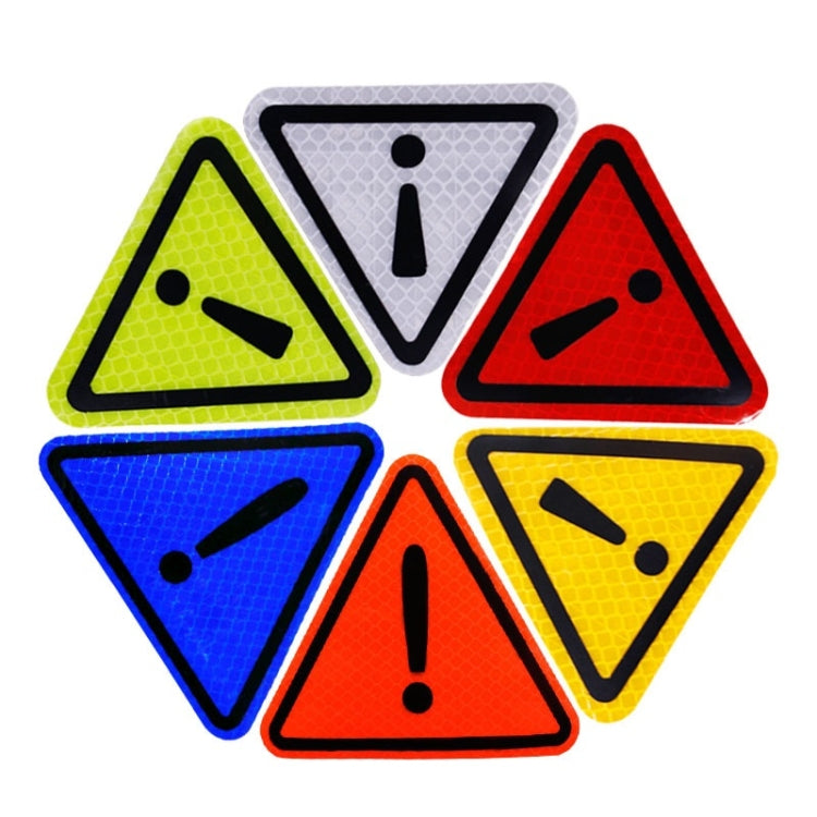 10pcs Car Tail Triangle Reflective Stickers Safety Warning Danger Signs Car Stickers(Silver) - Warning Sticker by buy2fix | Online Shopping UK | buy2fix