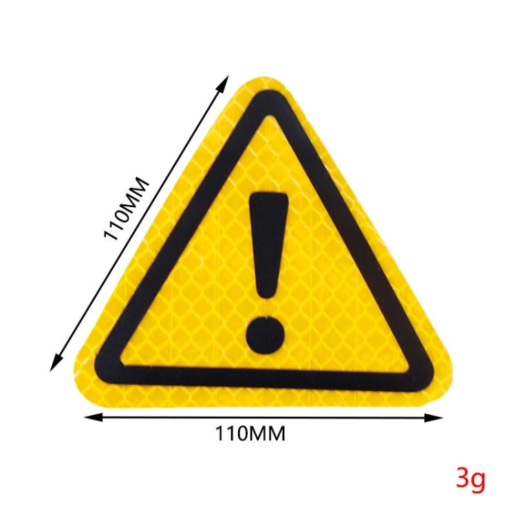 10pcs Car Tail Triangle Reflective Stickers Safety Warning Danger Signs Car Stickers(Yellow) - Warning Sticker by buy2fix | Online Shopping UK | buy2fix