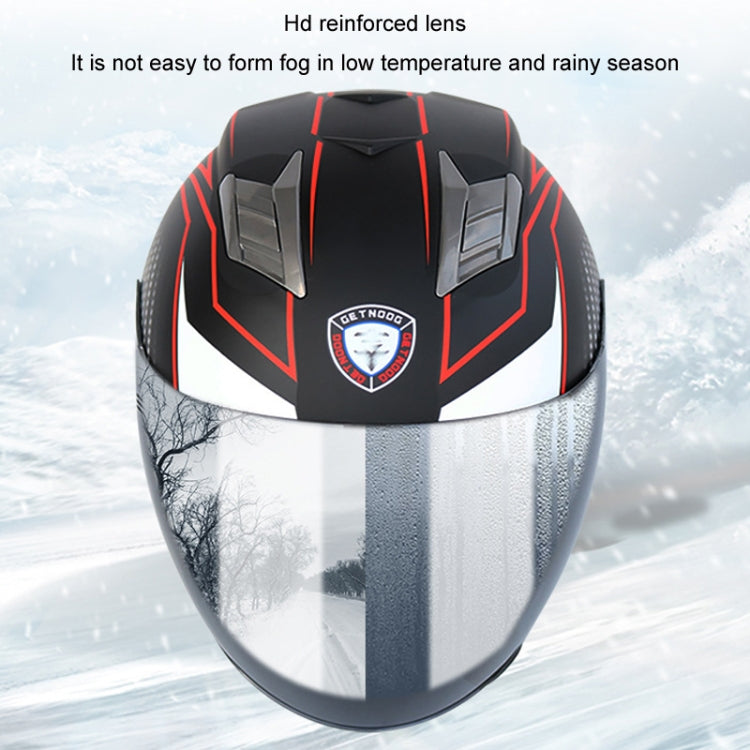 KUQIBAO Motorcycle Smart Bluetooth Sun Protection Double Lens Safety Helmet, Size: M(Glossy Black Phantom Fiber) - Helmets by KUQIBAO | Online Shopping UK | buy2fix