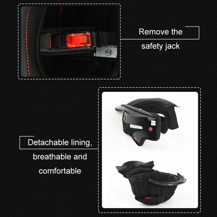 KUQIBAO Motorcycle Dual Lens Anti-Fog Helmet With LED Light, Size: XL(White) - Helmets by KUQIBAO | Online Shopping UK | buy2fix