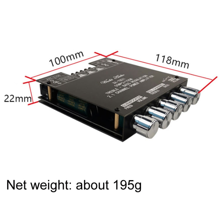 ZK-TB21 TPA3116D2 High & Low Pitch Adjustment 2.1 Channel Bluetooth Full Digital Power Amplifier Module - Breadboard / Amplifier Board by buy2fix | Online Shopping UK | buy2fix