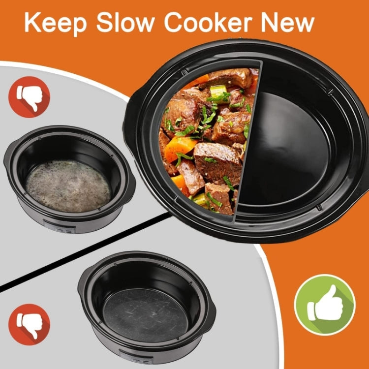 For Crockpot 6QT Slow Cooker Silicone Liners Divider Reusable Leak Proof Mats, Spec: Gray 3 Compartments - Kitchen Machine Accessories by buy2fix | Online Shopping UK | buy2fix
