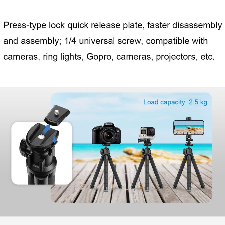 APEXEL APL-JJ025 Camera Mobile Phone Outdoor Selfie Live Lazy Bracket Multifunctional Octopus Tripod(Black) - Stand by APEXEL | Online Shopping UK | buy2fix