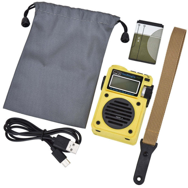 HanRongda HRD-701 Portable Full Band Radio Subwoofer Bluetooth TF Card Digital Display Radio(Yellow) - Radio Player by HanRongda | Online Shopping UK | buy2fix