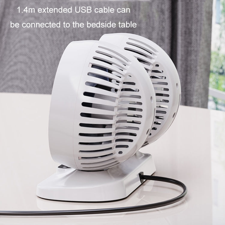 12v/24v Car Fan USB Interface Powerful Double Head Electric Fan(Pearl White) - Heating & Fans by buy2fix | Online Shopping UK | buy2fix