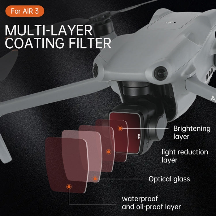 For DJI Air 3 RCSTQ Multi-Layer Coating Waterproof  Filter, Spec: ND64 - Mavic Lens Filter by RCSTQ | Online Shopping UK | buy2fix
