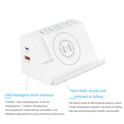 PD 20W +QC 3.0 Wireless Charging+6 Ports Multi-function Charger(US Plug) - Multifunction Charger by buy2fix | Online Shopping UK | buy2fix