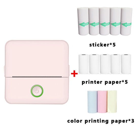 X6 200DPI Student Homework Printer Bluetooth Inkless Pocket Printer Pink 5 Printer Papers+5 Sickers+3 Color Papers - Printer by buy2fix | Online Shopping UK | buy2fix