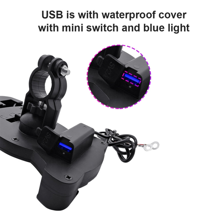 Motorcycle Sunshade Rainproof Mobile Phone Holder, Shape: Charging Mirror Holder 5V-3.1A - Holder by buy2fix | Online Shopping UK | buy2fix