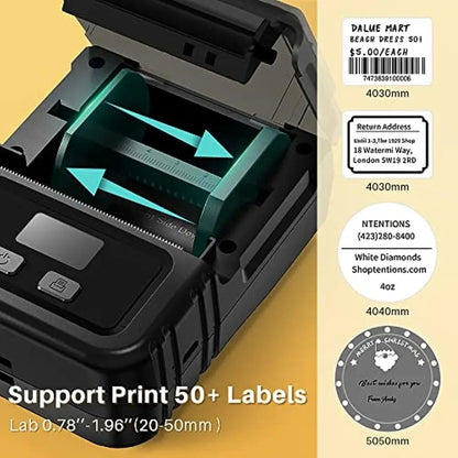 Phomemo M120 Label Maker Barcode Printer Bluetooth Thermal Label Machine(Black) - Printer by Phomemo | Online Shopping UK | buy2fix