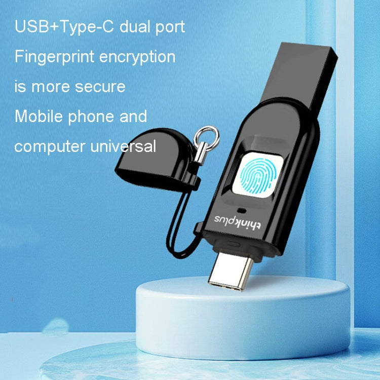 Lenovo Thinkplus TFU301 Dual Interface Type-C+USB Fingerprint Encrypted USB Flash Drive, Capacity: 32G - USB Flash Drives by Lenovo | Online Shopping UK | buy2fix