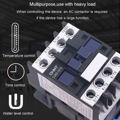 CHNT CJX2-5011 50A 220V Silver Alloy Contacts Multi-Purpose Single-Phase AC Contactor - Relays by CHNT | Online Shopping UK | buy2fix