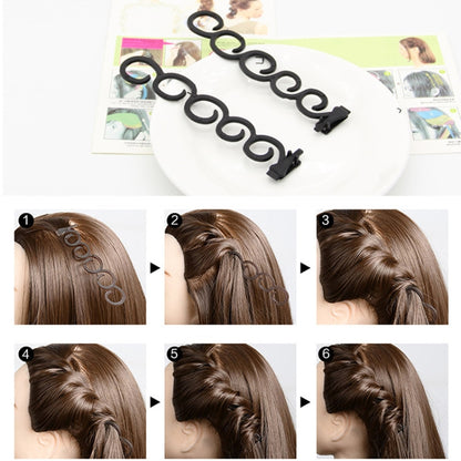 Elegance Hair Braider Flower Magic Hair Clip Queue Twist Plait Hairstyle Styling Accessories,Size:13.5x2.5cm(Black) - Hair Trimmer by buy2fix | Online Shopping UK | buy2fix