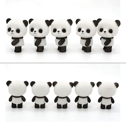 Little Cute PVC Flocking Animal Panda Dolls Birthday Gift Kids Toy, Size: 4.5*3.5*6cm(Black White) - Soft Toys by buy2fix | Online Shopping UK | buy2fix