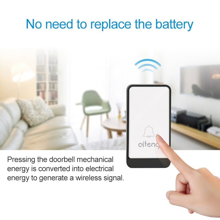 AITENG V029J Wireless Batteryless WIFI Doorbell, US Plug - Security by AITENG | Online Shopping UK | buy2fix