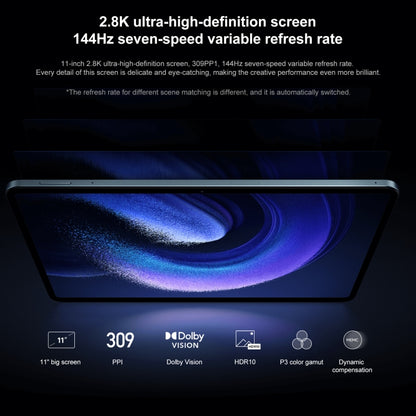 Xiaomi Pad 6, 11.0 inch, 8GB+128GB, MIUI 14 Qualcomm Snapdragon 870 7nm Octa Core up to 3.2GHz, 8840mAh Battery, Support BT, WiFi (Black) - Other by Xiaomi | Online Shopping UK | buy2fix
