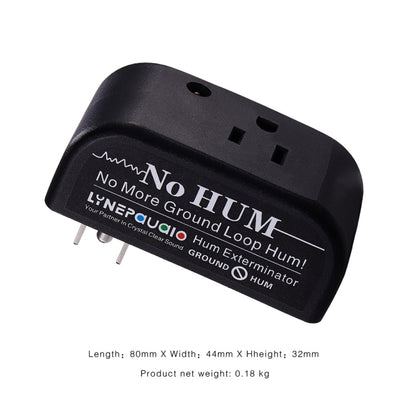 LINEPAUDIO B983 AC Ground Circuit No-Hum Buzz Eliminator, US Plug (Black) - Consumer Electronics by buy2fix | Online Shopping UK | buy2fix